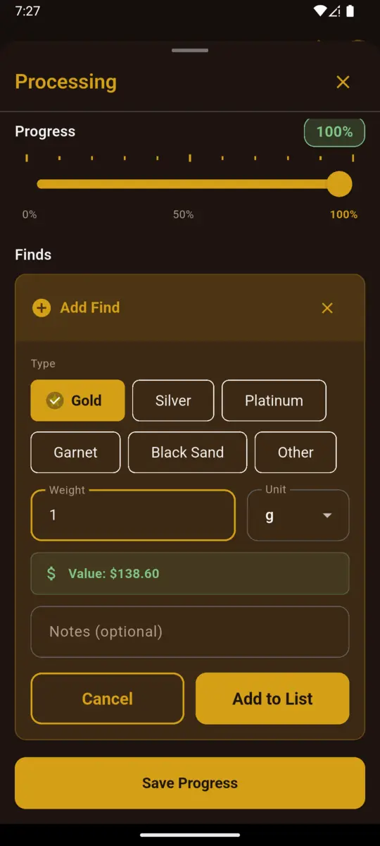 Record gold finds with value