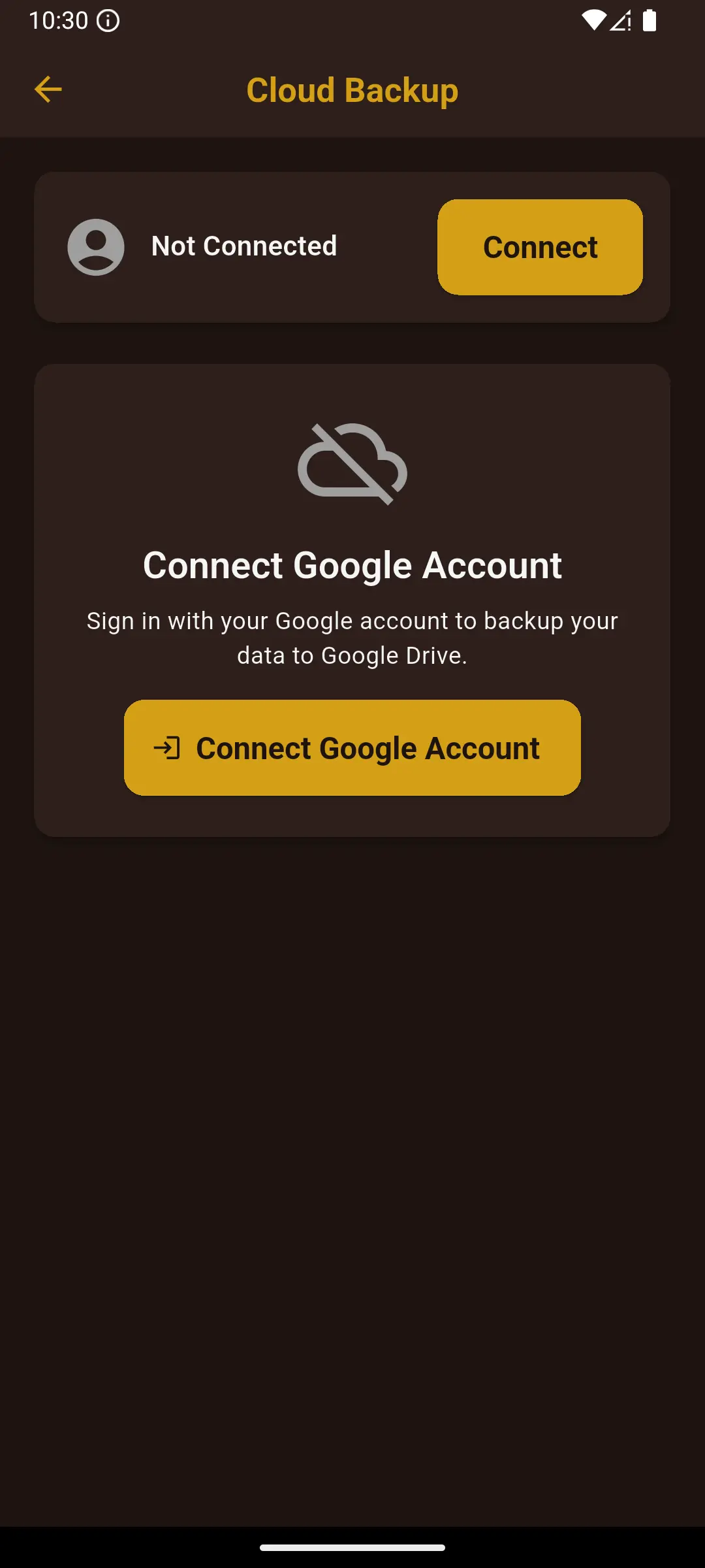 Cloud backup and restore to Google Drive