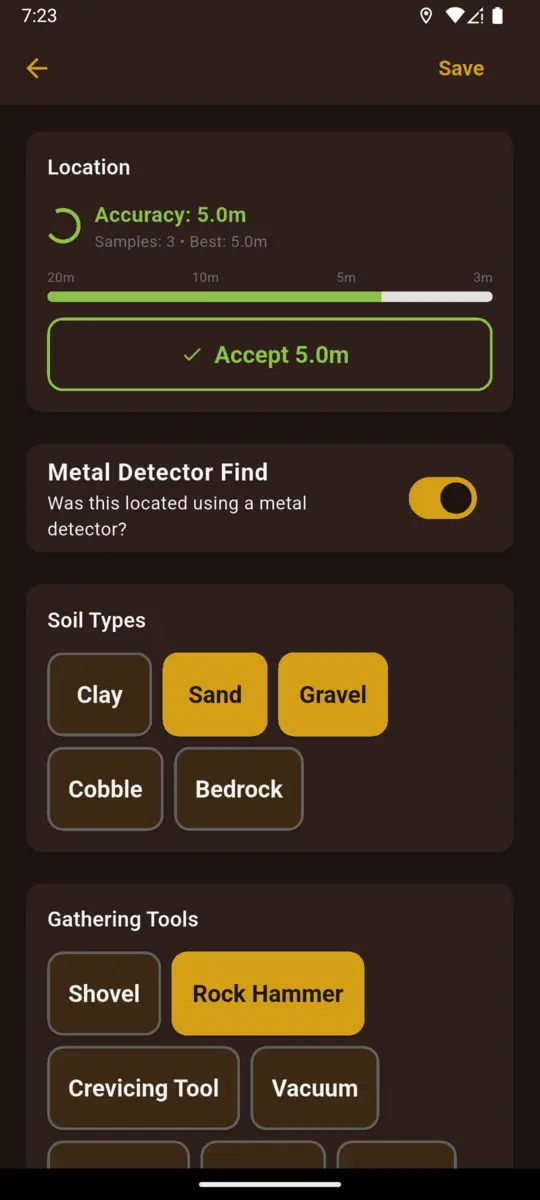 GPS accuracy indicator